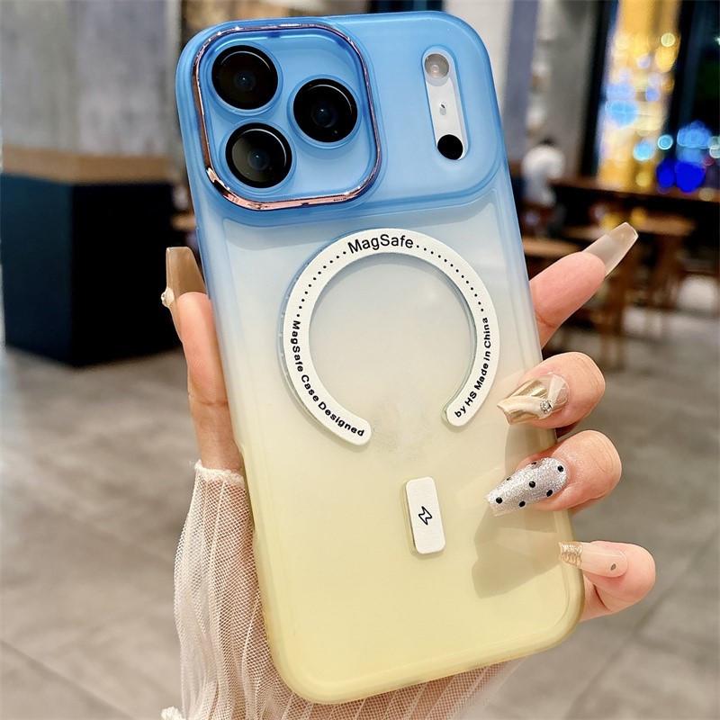 Gradient Dual-Color Magnetic Case for iPhone 17 Pro Max - Compatible with Apple 17/16, Silicone 15/14, and Cross-border 13 Models