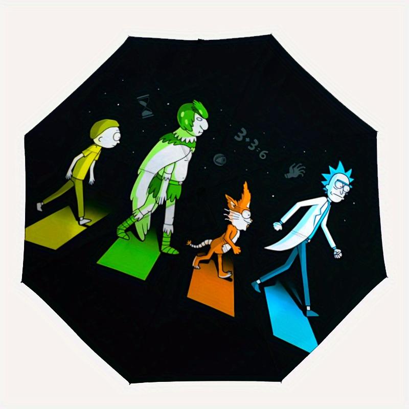 

1pc Rick and Morty Design Automatic Open/Close Umbrella - Compact Travel Umbrella, Perfect Gift for Friends -Intricate Design Umbrella yy250811053