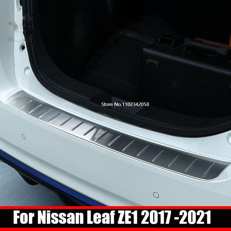 Fit For Nissan Leaf ZE1 2017 18 19 20  Rear Bumper Protection Sill Outside Trunk Step Panel Sill Plate Decorate Accessories