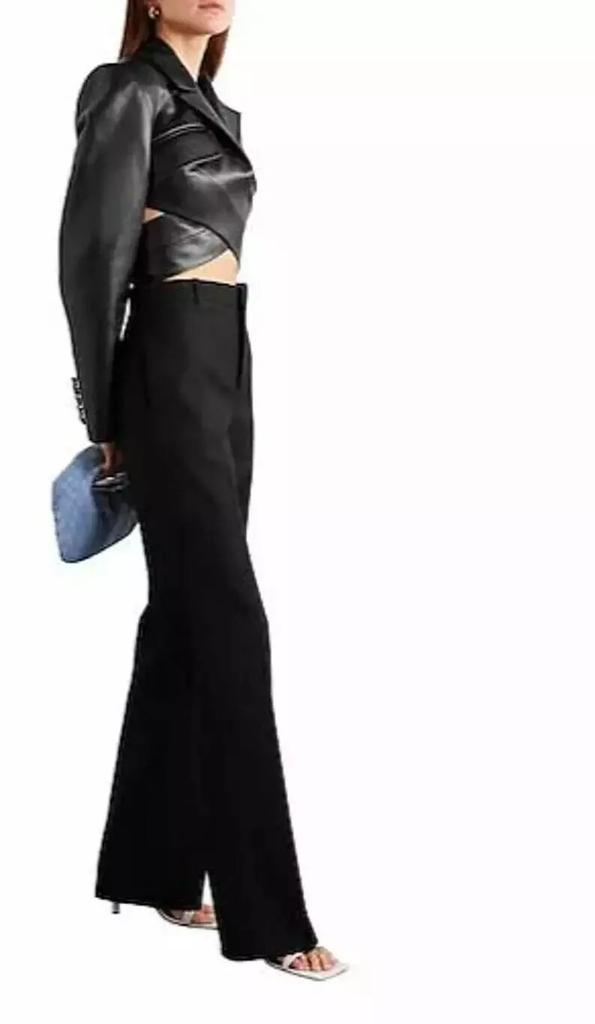 Stylish Women Genuine Soft Leather Cropped Wrap Jacket Handmade New Fashionable