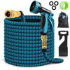 AIMOONSA 15m Expandable Garden Hose with 10-Function Spray Gun and 1/2-3/4 Brass Fittings