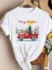 (Asian Size)tree sweet New Year Clothing T Shirt Women Fashion Christmas Festival Tee Top Print Woman Short Sleeve Graphic T-shirts