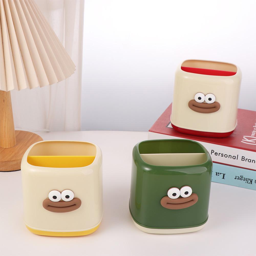 Plastic Student Pen Holder Multi-function Stationery Organizer Pencil Storage Box Desktop Decor