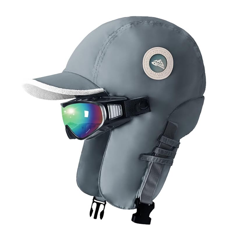 

[LEZOOY] pilot cap winter flying cap Windproof Heat retention Fleece lining With earmuffs flight cap P snowboarding hat mountaineering cap cold