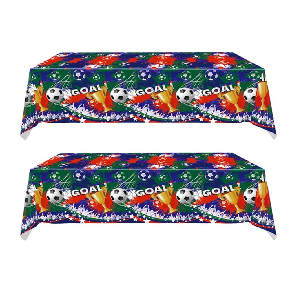 Plastic Soccer Party Tablecloths 2 Pack 108 X 54in Vibrant Print Covers for Birthday Parties Team Events and More