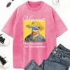 T-shirt Stampata con Pittura ad Olio Personalizzata Estiva T-shirt Vintage Lavata ad Acqua morbida per Uomo e Donna T-shirt Comoda