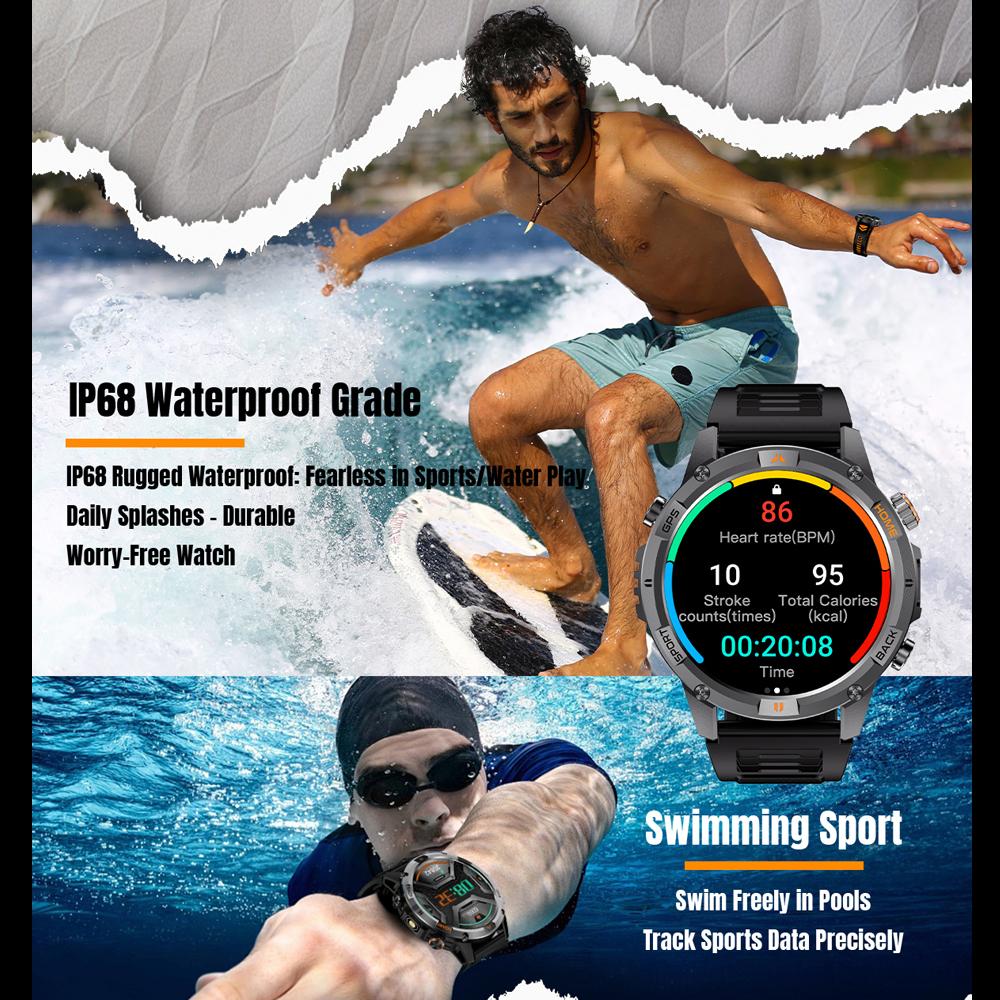 New Professional GPS Sports Smart Watch Outdoor RIDE Run GPS track Swim Watchs Compass 3ATM Sports Bluetooth Call Watch Men