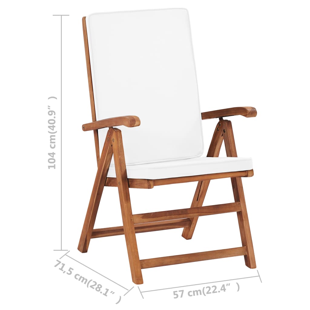 Garden Lounge Chairs 2 pcs. with Cushions Solid Teak Wood
