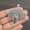 Natural Multi Fluorite Gemstone 925 Sterling Silver Jewelry  Pendant 1.76" AJP-1995
