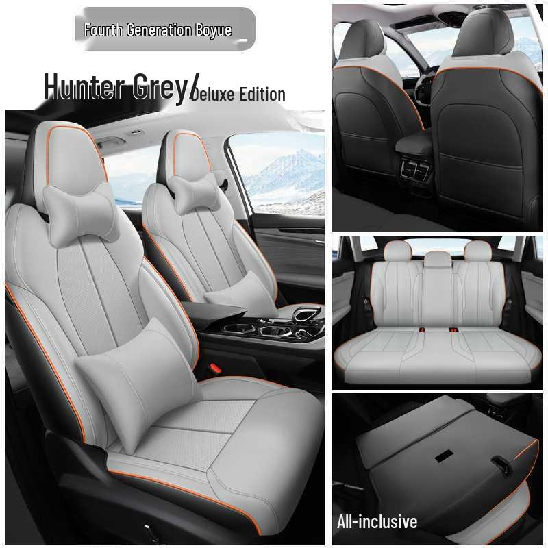 Breathable Perforated Leather Seat Covers for 2023-2025 Geely Boyue L: Full Coverage, Four Seasons Cushion