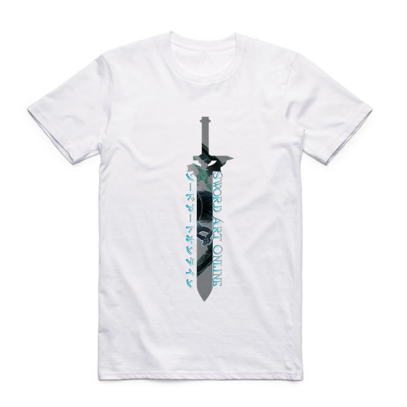 2019Fashion Men Sword Art Online Anime T-shirt O-Neck Short Sleeve Summer Asuna Kirito Kirigaya Kazuto SAO Top Tee Funny T Shirt