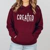 Created with A Purpose Hoodie Faith Hoodies Bible Saying Mikina s kapucí Unisex svetr s dlouhým rukávem Křesťanské mikiny Topy