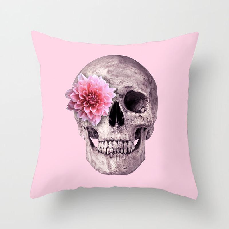 Pillow Print Cartoon Flamingo Grass Mud Horse Cushion Peach Leather Velvet Polyester Pillow Cover