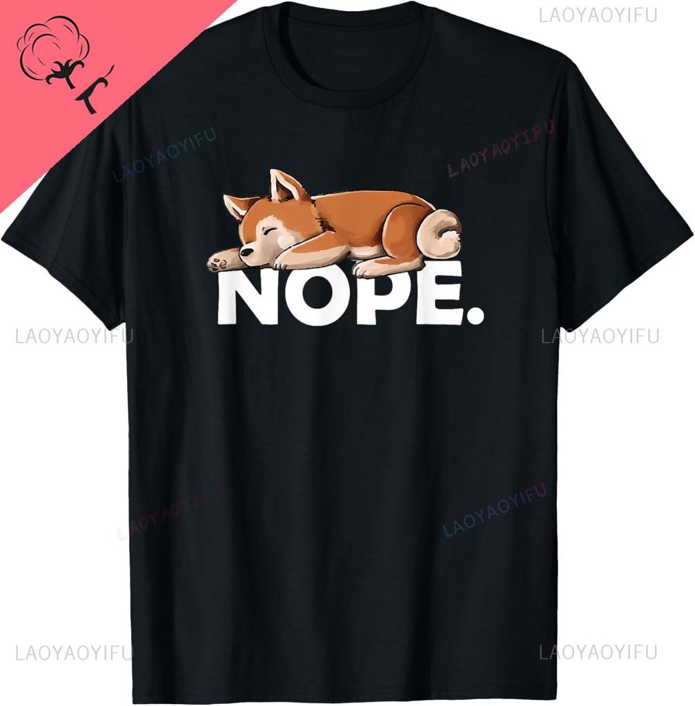 Doge Meme Lover NOPE Shiba Inu TShirt Breathable and Comfortable Casual Custom Printed Graphic T Shirts Camiseta Hombre