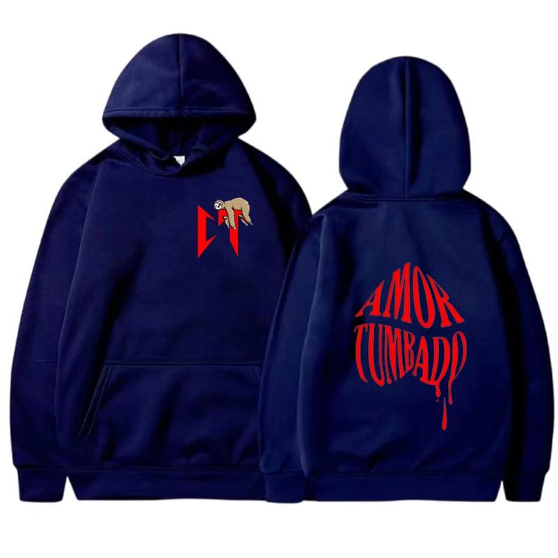 Singer Natanael Cano Amor Tumbado Sloth Graphic Hoodie Men Women High Quality Fashion Sweatshirts Street Trend Hip Hop Pullovers