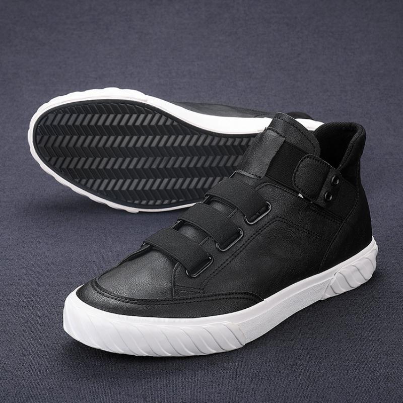 Modische Herren-Sneaker für Frühling und Herbst, hohe Lederschuhe, Schlupfstiefeletten für Herren, modisch, allgleiches, bequemer Vulkanisierungsschuh