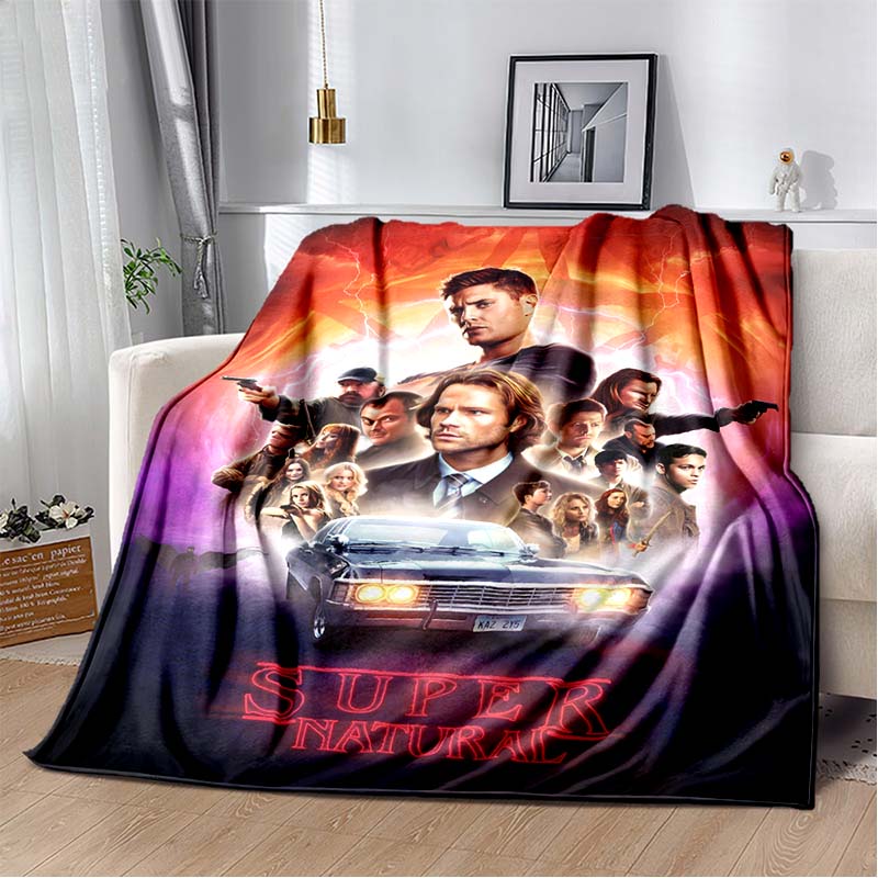 2026 New Supernatural Dean Sam Printed Blanket flannel Sofa Bed Cover for Four Seasons Comfortable Sleep Portable Warm Blanket