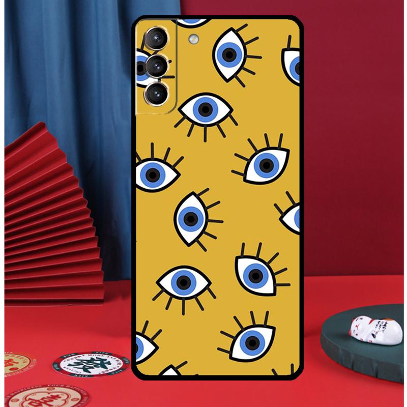 Blue Evil Eye Phone Case For Samsung Galaxy S24 Ultra S9 S10 S20 S21 S22 Plus S23 FE S25 Ultra Back Cover