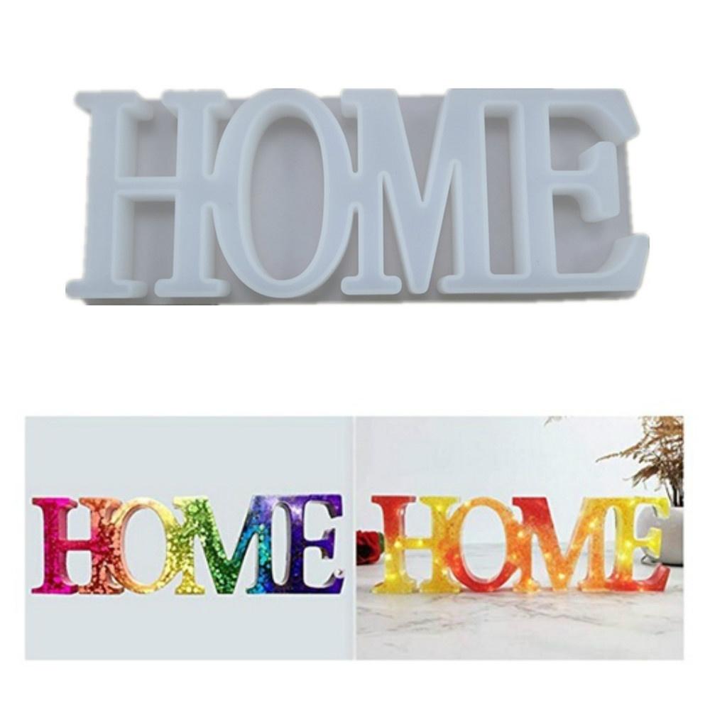 DIY Crystal Mold Handmade Pendant Crafts Letters Shape High Mirror Mold HOME LOVE Mould Soap Silucone Mold