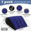 Blue inflatable pillow, yoga posture aid, lumbar support pillow, pressure relief cushion for sleeping, leg lifting, travel
