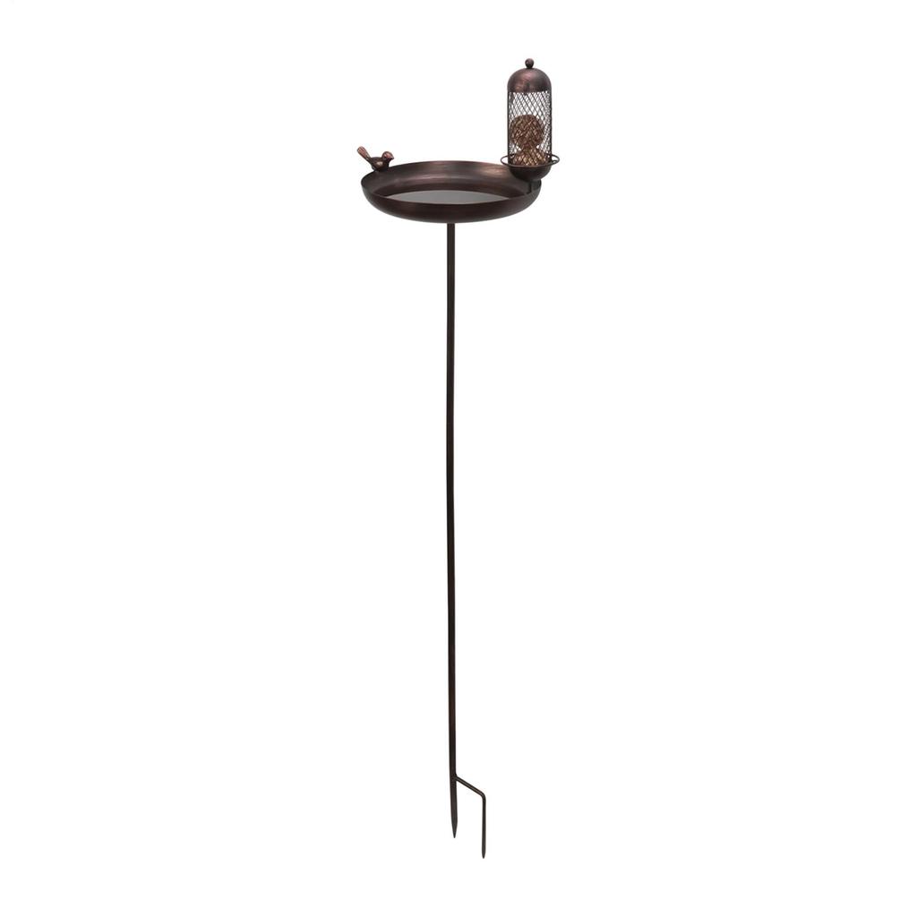 Bird Bath Birdfeeder SPA Decor Freestanding Iron Water Bowl Garden Birdbath Bird Feeder for Outside Yard Backyard Patio