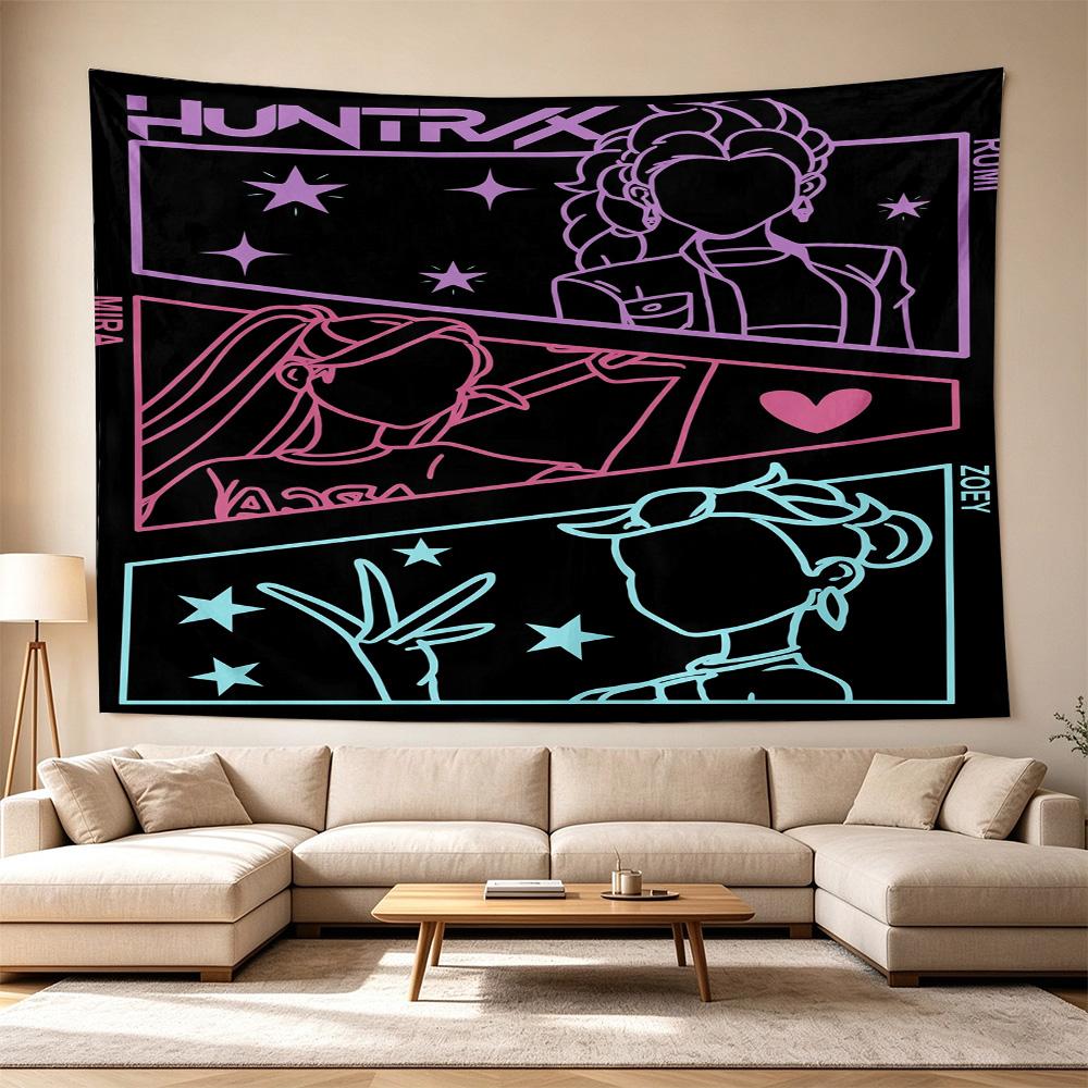 K-pop Fashion Fusion Decorative Wall-Hanging Tapestry, Home Ornament for Living Room,Dorm and Fan Parties,Multi-style,celebrities,cartoons,music,sport