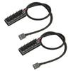 2Pcs PWM Fan Hub 5 Way 4Pin 13.8in Cable Length Widely Compatible PC Fan Adapter Cable for Computer Desktop Case