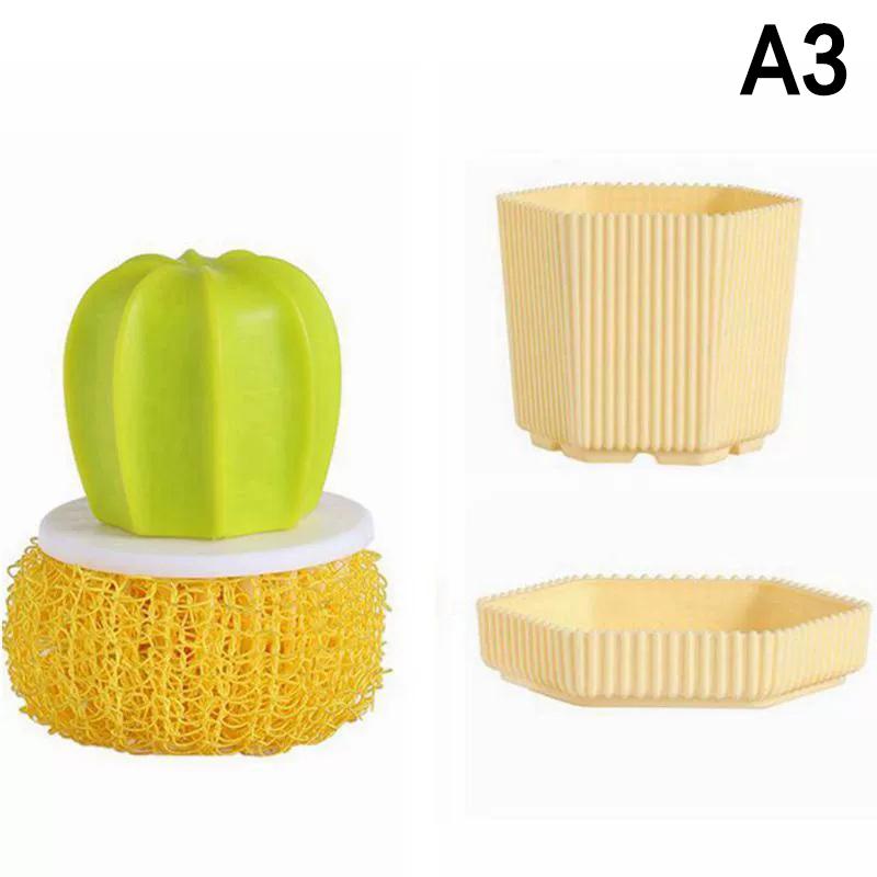 Mini Spülbürste mit Griff Mehrzweck-Scheuerbürste für Haushalt Universal Küchenspülbürste mit Abtropfschale Reinigungsbürste