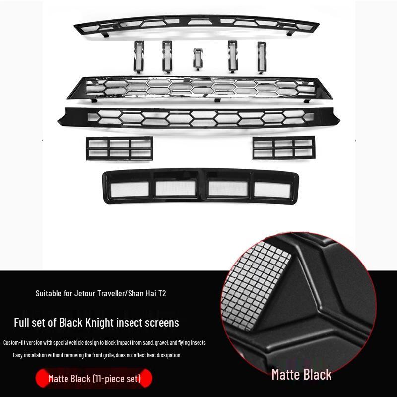 Jetour Traveler Black Warrior Front Grille Anti-Insect Net and Dust Cover Set for Shanhai T2 Accessories