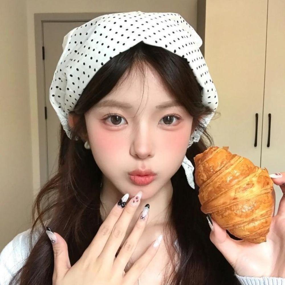 

Point Style Dot Headscarf Headband Lace Hair Scarf Stylish Triangle Hair Band Photograh