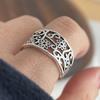 925 Sterling Silver Rings for Women Couple Minimalist Handmade Simple Hollow Flower Ring Fine Jewelry Gift Prevent Allergy
