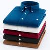 Männer Slim Fit Cord Hemd Revers Langarm Hemd Tops Einfarbig Taschen Casual Hemd Büro Arbeitskleidung