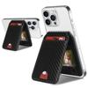 Magnetic Cellphone Back Card Bag 5 Card Slots PU Leather Phone Kickstand