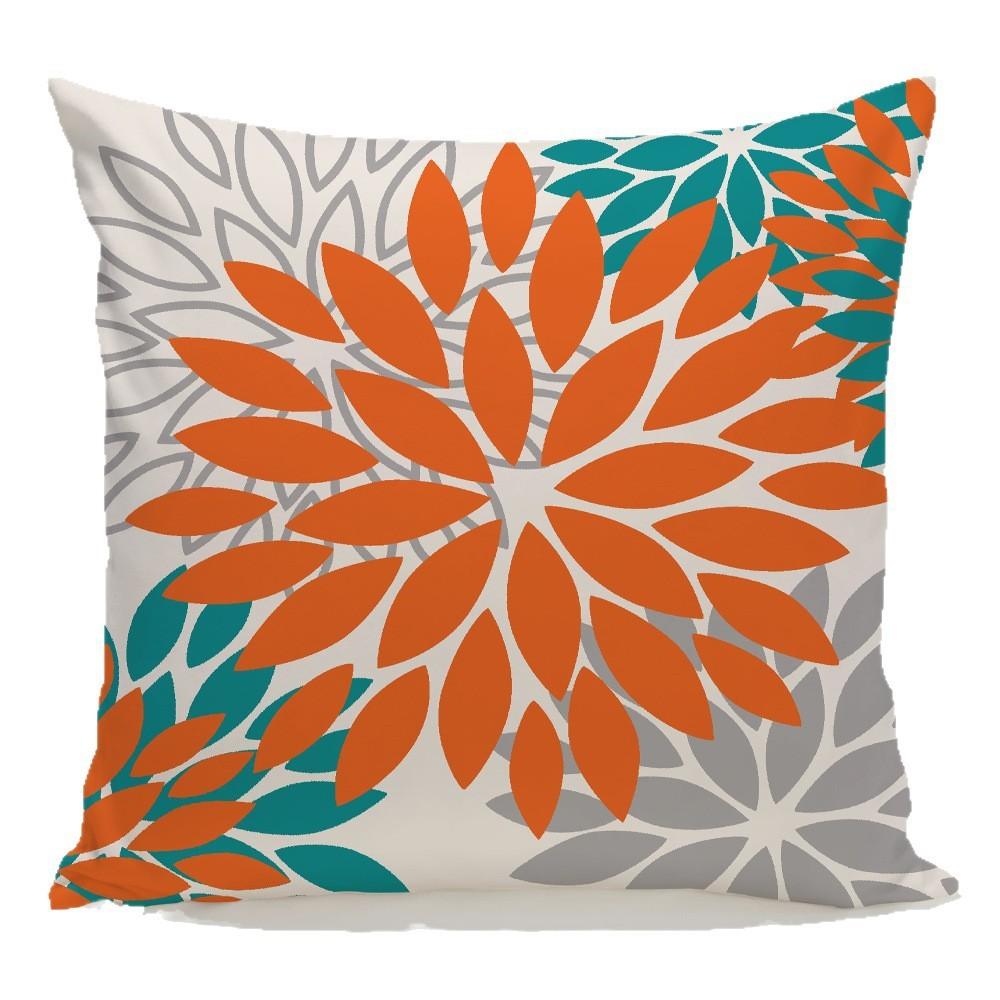 Geometric Color Flower Pillow Cover Polyester Fabric Modern Decor For Living Room