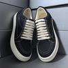 Newest Daily Breathable Canvas Low Top Men And Women Sneakers Handmade Sewing Lace Up Thick Heel Flats High Street Casual Shoes