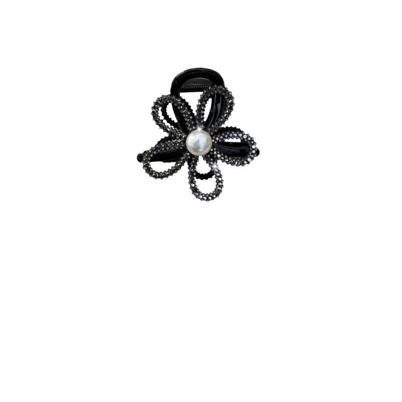 1PC Pince Crabe Fleur Creuse Femme Moyen Haut Sens Arrière Tête Demi Attache Cheveux Pince Requin