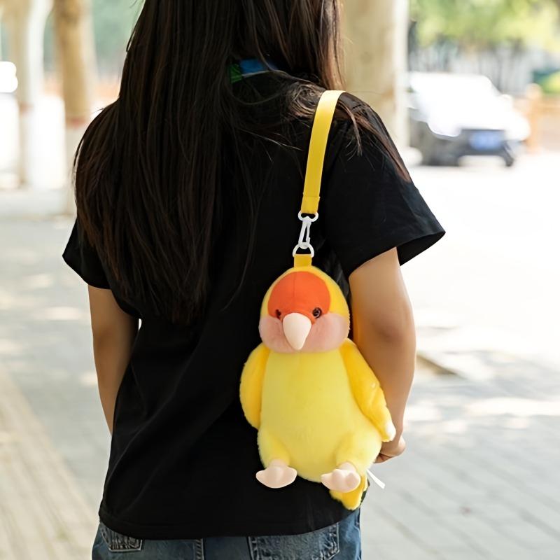 Sevimli Papağan Peluş Sırt Çantaları Simüle Kuş Peluş Bebek Çantası Kawaii Çocuk Omuz Çantası Moda Sırt Çantası Kadınlar İçin Hediyeler
