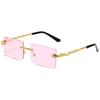 New Trendy Rectangular Sunglasses Men Fashion Vintage Twisted Snake Leg Gradient Shades Women Luxury Brand Design Sun Eyewear