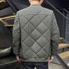 Autumn Winter New Cotton Padded Jacket Men Clothes Baseball Collar Parka Jackets Diamond Plaid Coat Men's Plush Puffer Jacket