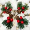 Faux Pine Cones with Red Berries Realistic Look Pinecones Ornament for Christmas Tree Party Decorations