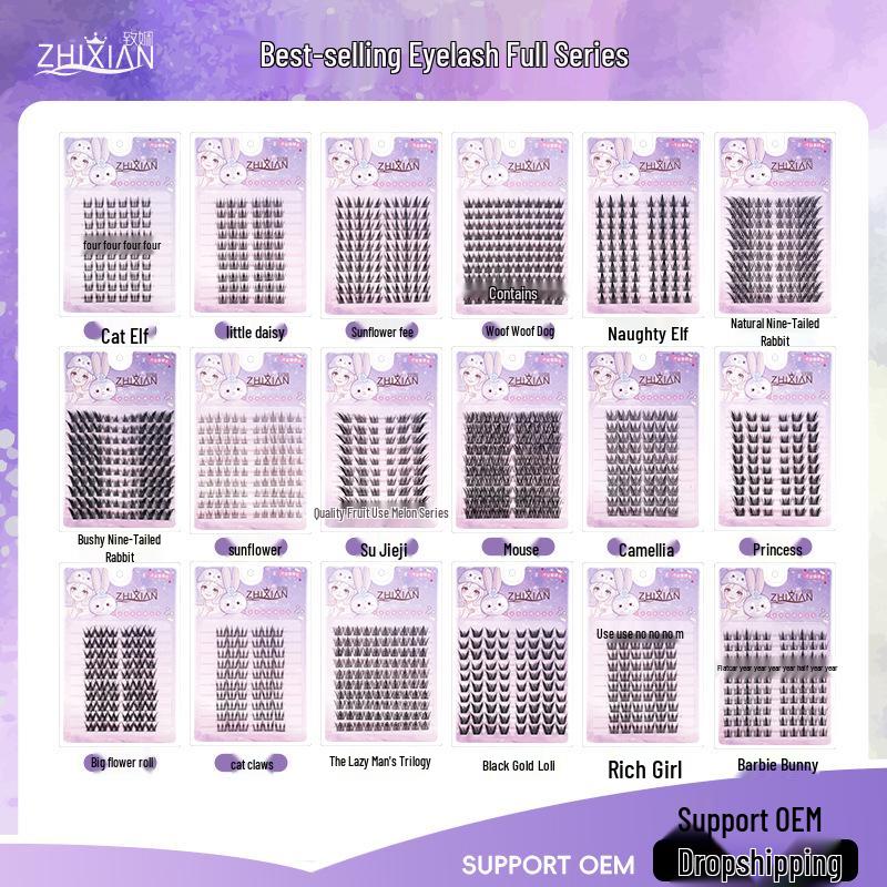 

Aladdin Cat Extra Volume Fox Eye False Eyelashes - Large Curl, Natural Look