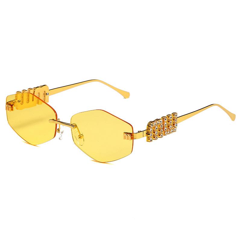 New Trend Metal Frameless Rhombus Fashion Sunglasses European and American Women's Sunglasses Trend Sunglasses