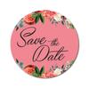 Darling Souvenir White Round 45 Pcs Chrysanthemum Floral Border Save The Date Mini Stickers-1.6 Inches