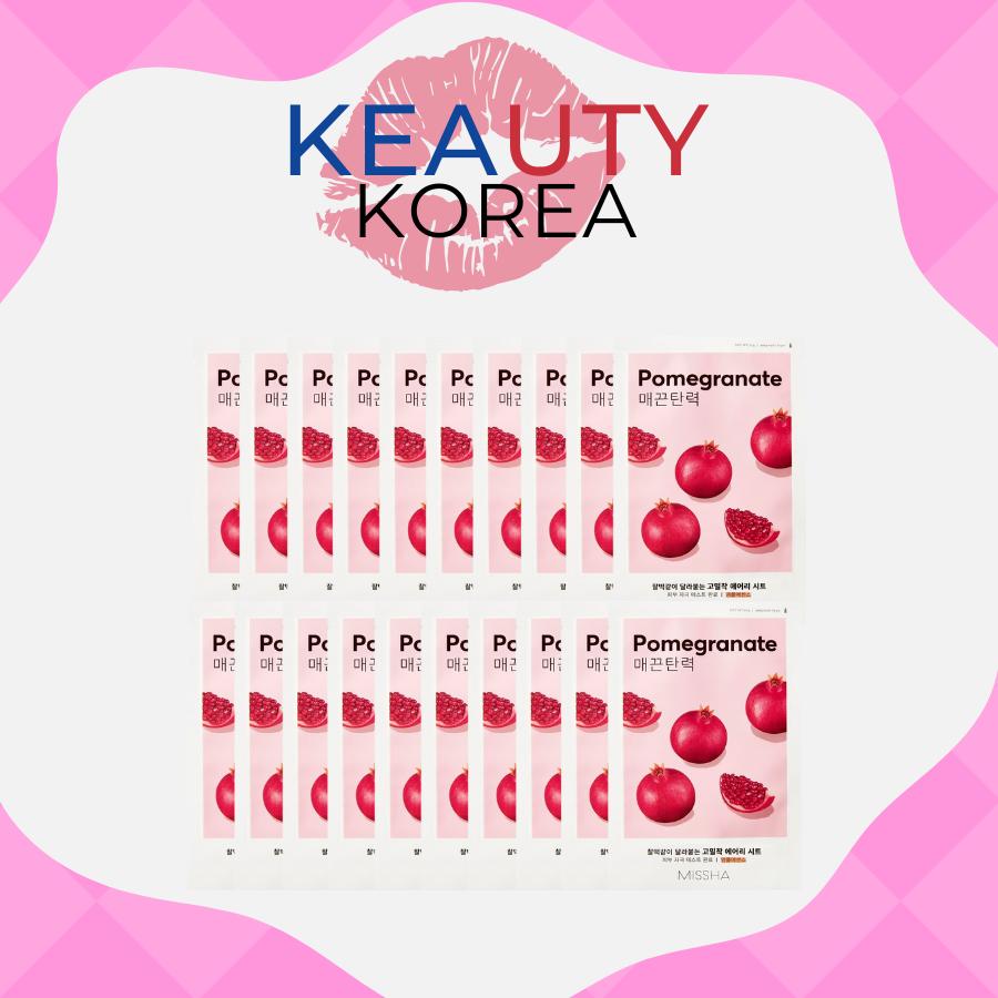 MISSHA Airy Adhesive Sheet Mask Pomegranate, 20 sheets 19g