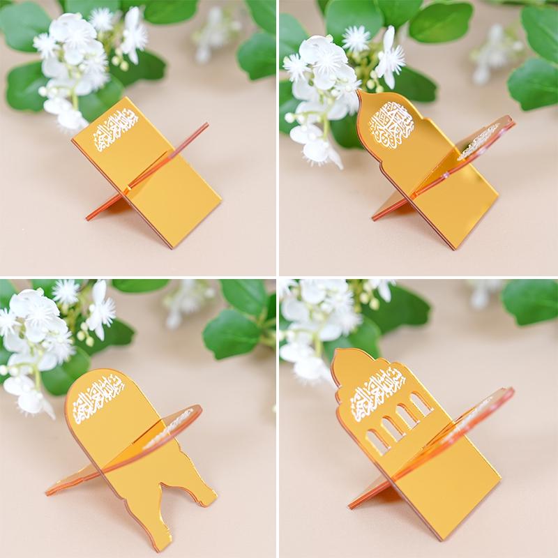Muslim Ramadan Rack Holder Decoration Eid Mubarak Ramadan Acrylic Calendar Stand Holder Desktop Ornament Calendar Display Rack