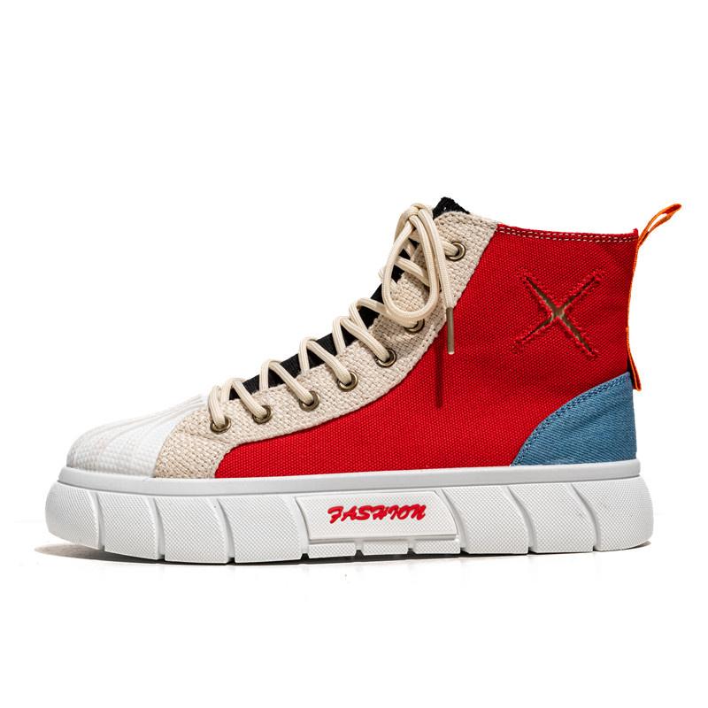 

Весна Осень Мужские Высокие Кроссовки Дышащие Дизайнерские Кроссовки Из Холста Мужские Повседневные Кроссовки Из Холста В Стиле Хип-Хоп Мужская Обувь Для Скейтборда 39