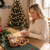 Cheese Board for Holidays Christmas Tree And Elk Serving Tray, Durable Wood Partitioned Home Table Decor Food Platter, Decorative Dinnerware
