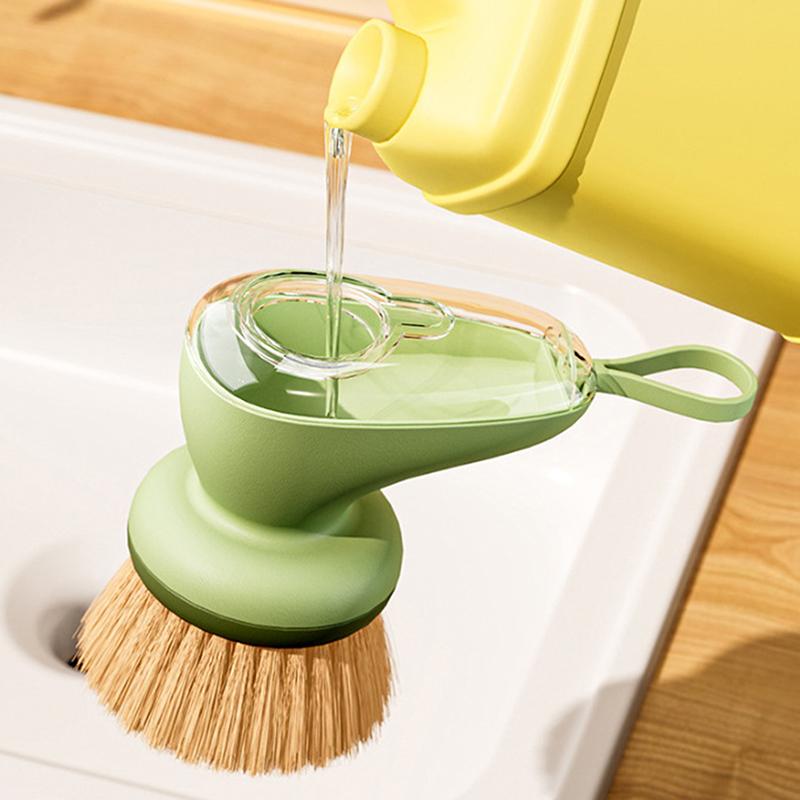 Spülschwammbürste mit Seifenspender Nachfüllbarer Topf Spülbürste Effizientes Reinigungswerkzeug für Heimküche