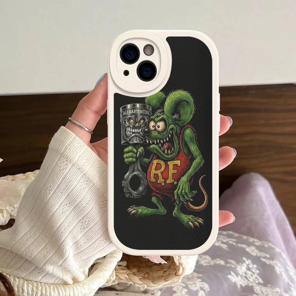 Funny Rat Fink Phone Case Hard Leather For IPhone 14 13 16 Mini 15 14 11 12 Pro Max Plus Fundas