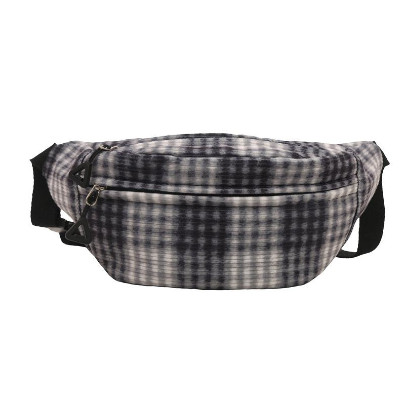 Bag Women's Fresh and Lightweight Plaid Breast Bag Japanese Ins Cute Casual Versatile Messenger Bag Mori Girl Fanny Pack